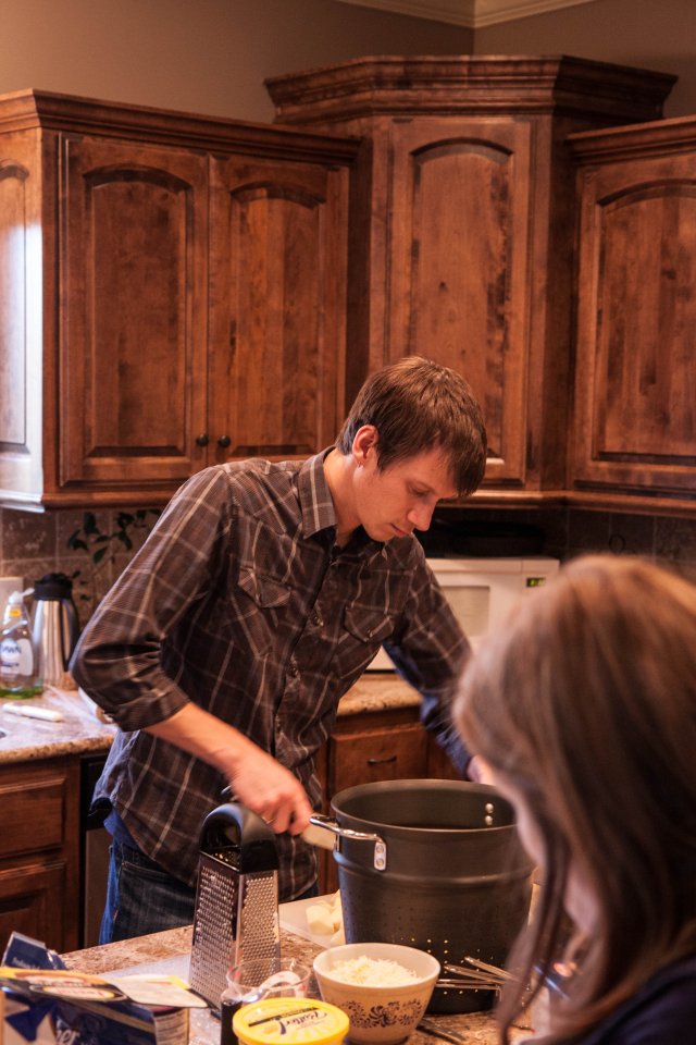 Matt Hunstad makingmashed potatoes